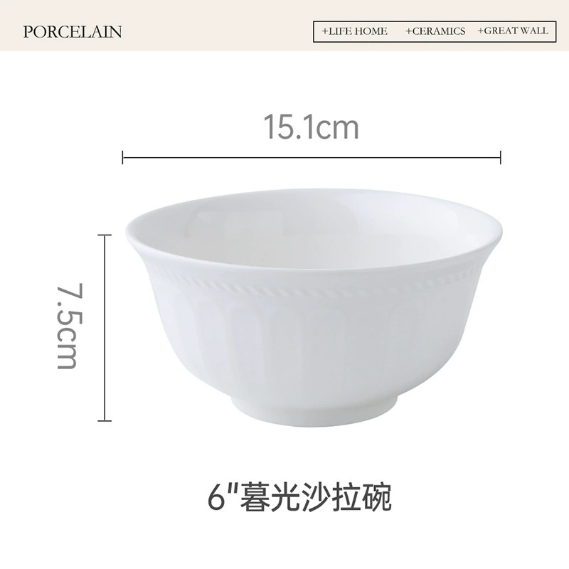 Porcelain Fruit Bowl with Relief tableware view 6