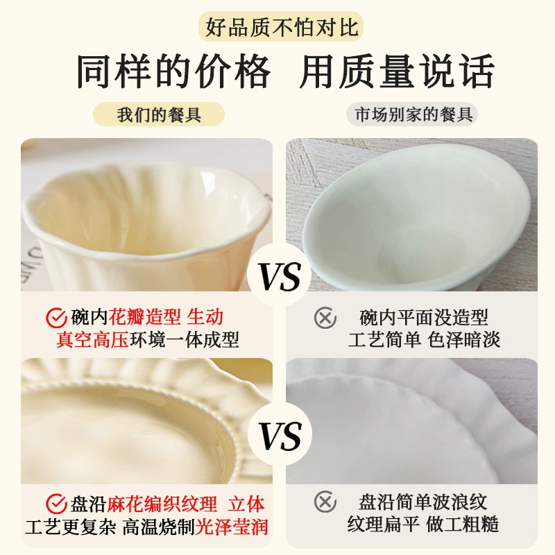 Service de vaisselle en porcelaine à motif tulipe tableware view 3