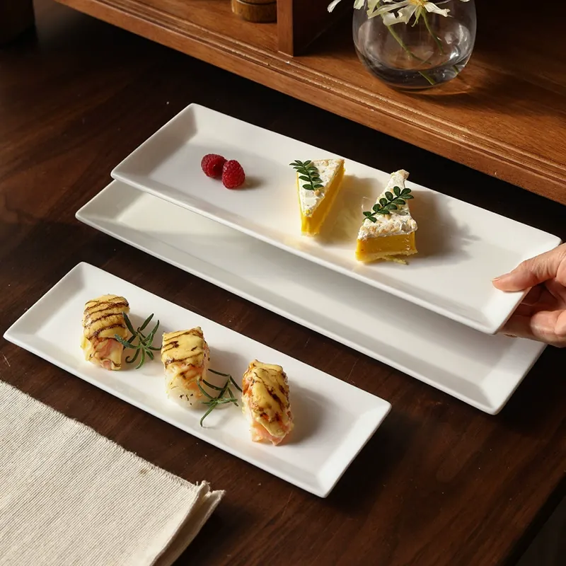 White Porcelain Rectangular Fish Plate