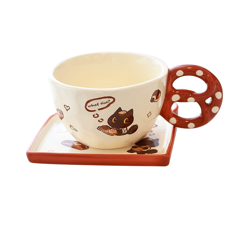 빵 디자인 도자기 커피잔과 받침 세트 tableware view 5