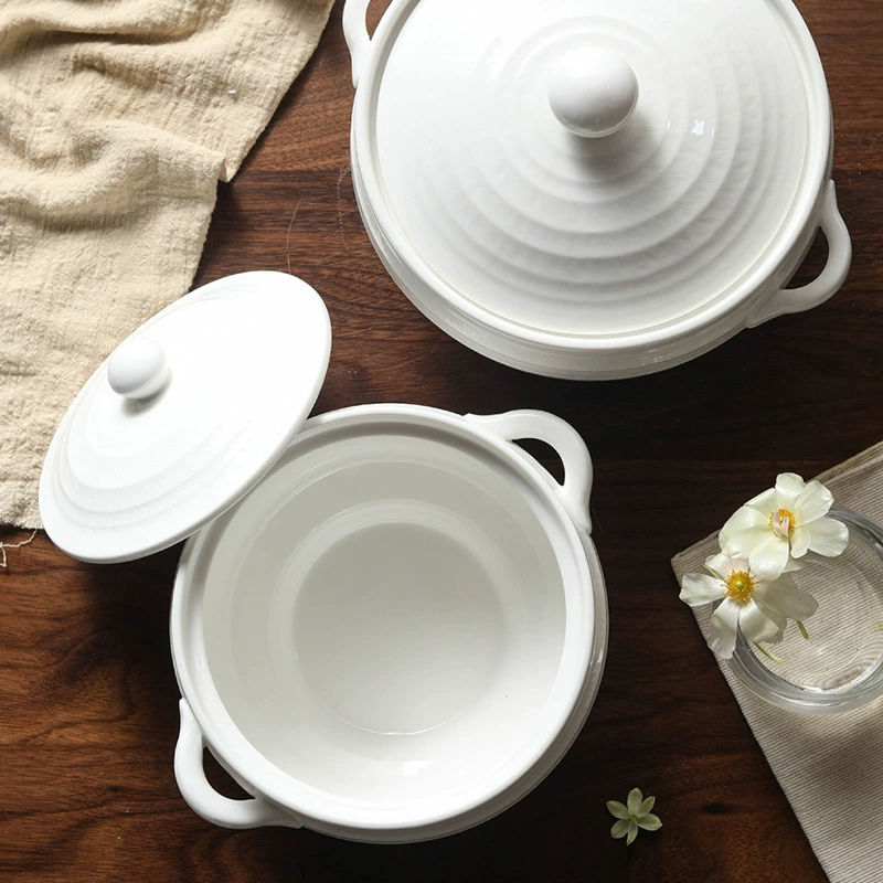 Porcelain Lard Jar with Lid and Spoon tableware view 4