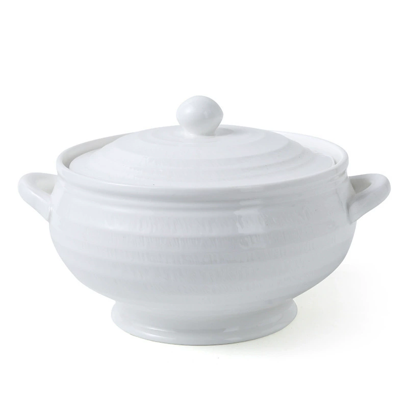 Porcelain Lard Jar with Lid and Spoon tableware view 5