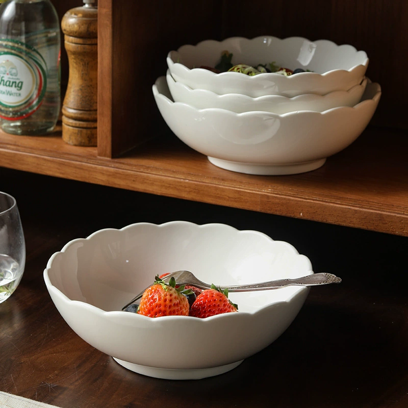 Petal Edge Porcelain Noodle Bowl tableware view 4