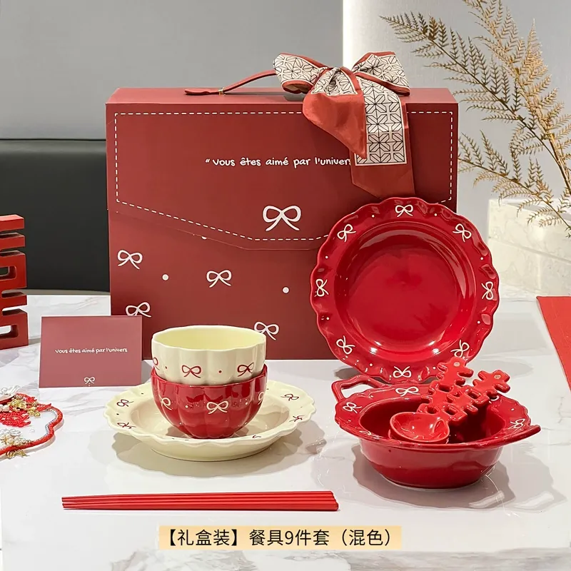 Фарфоровый обеденный набор в подарок на свадьбу tableware view 7