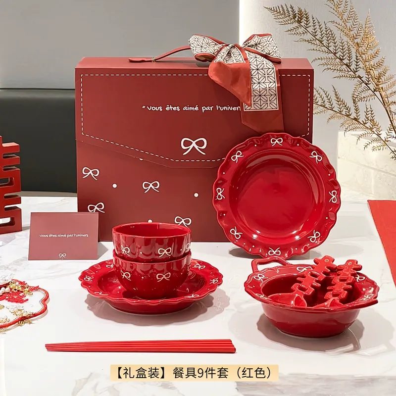 Фарфоровый обеденный набор в подарок на свадьбу tableware view 8
