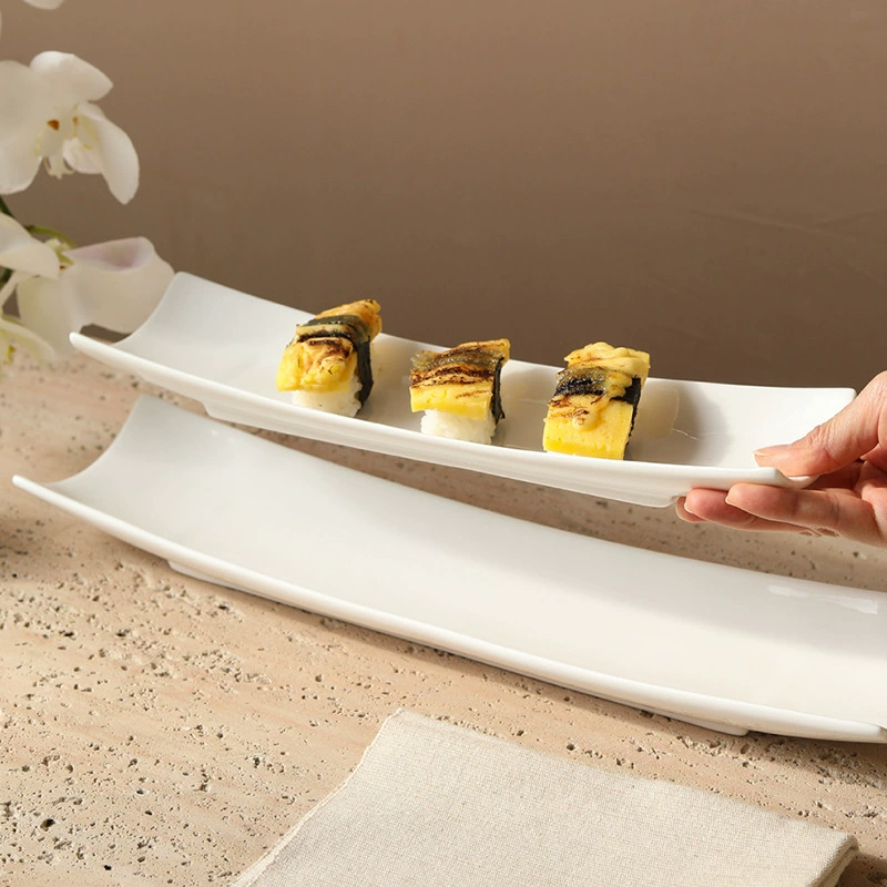White Porcelain Rectangular Snack Plate