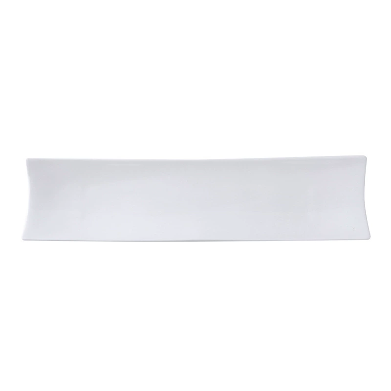 Assiette à en-cas rectangulaire en porcelaine blanche tableware view 5