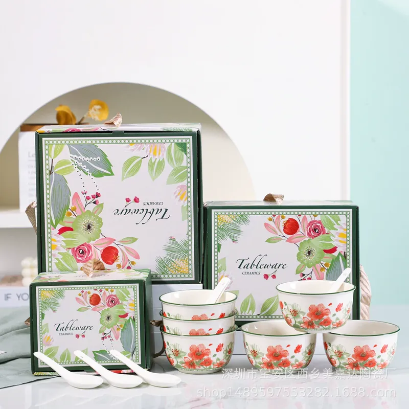 Porcelain Bowl and Spoon Set