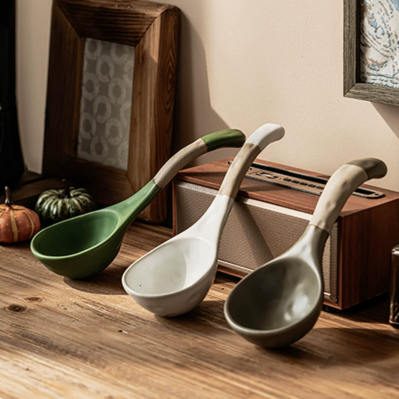 Vintage Ceramic Soup Spoon tableware view 2