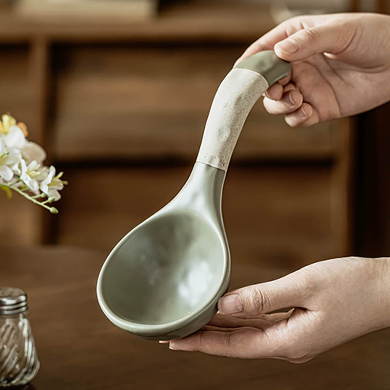 Vintage Ceramic Soup Spoon tableware view 4