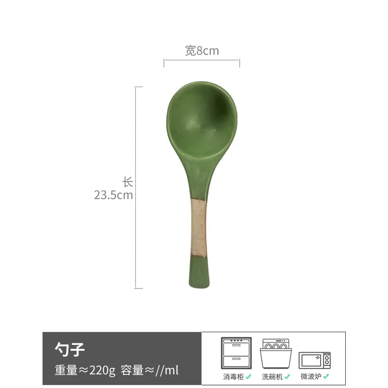 Vintage Ceramic Soup Spoon tableware view 8