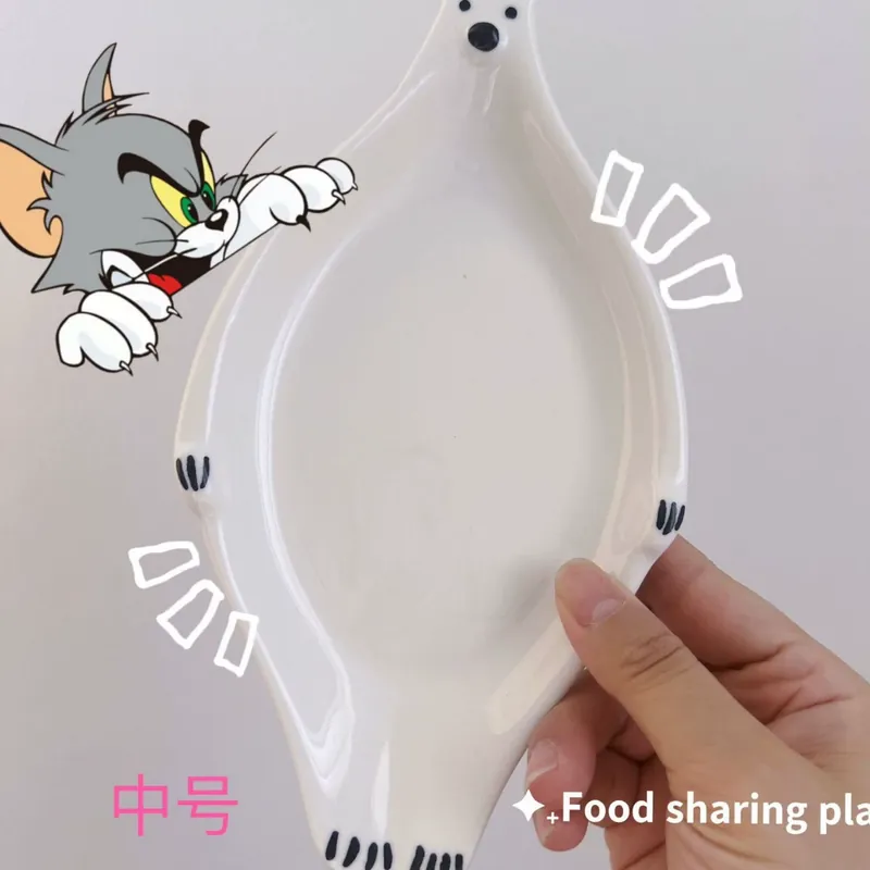 Ensemble bol et assiette en céramique ours polaire tableware view 5