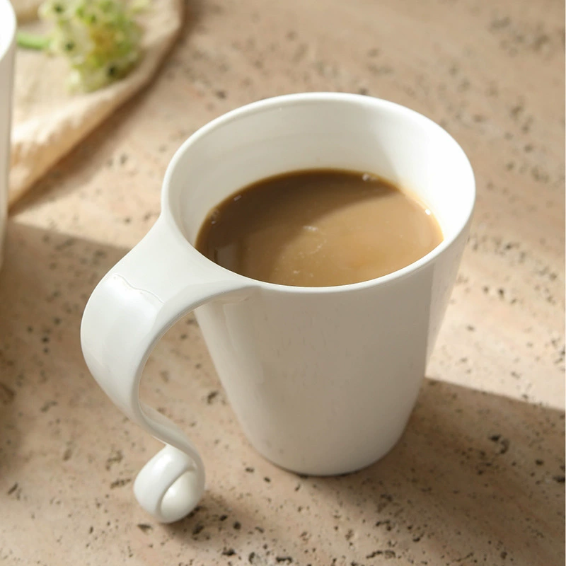 Porcelain Coffee Mug with Curved Handle tableware view 2
