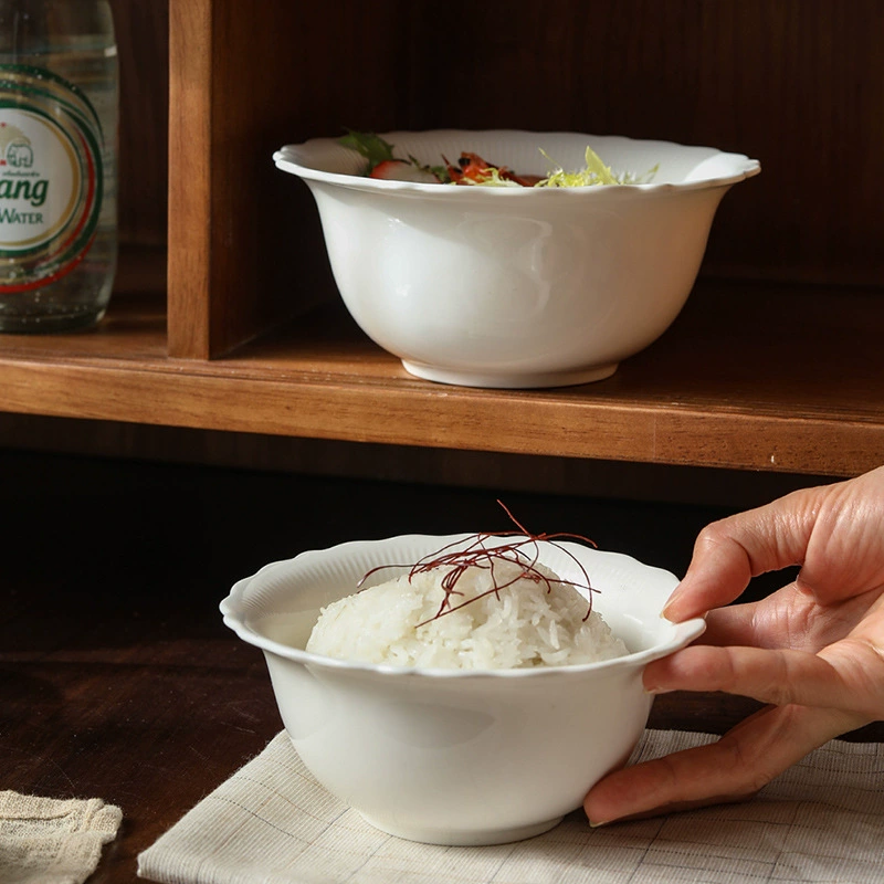 Porcelain Fruit Bowl with Floral Relief