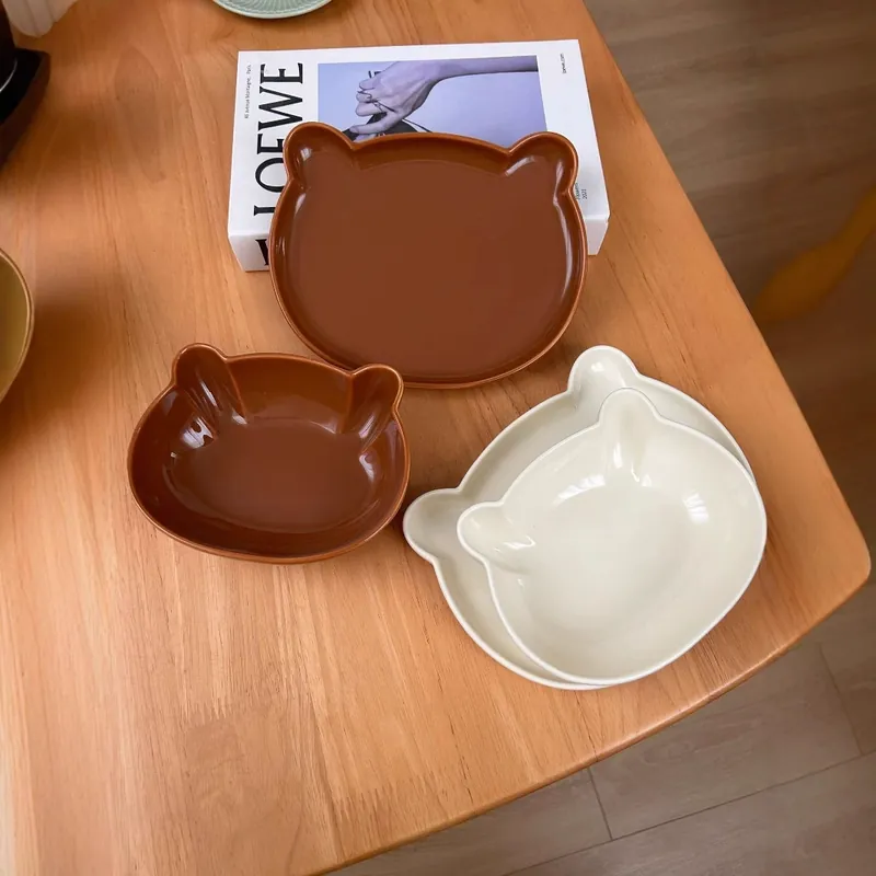 Cute Bear Ceramic Bowl and Plate Set tableware view 2