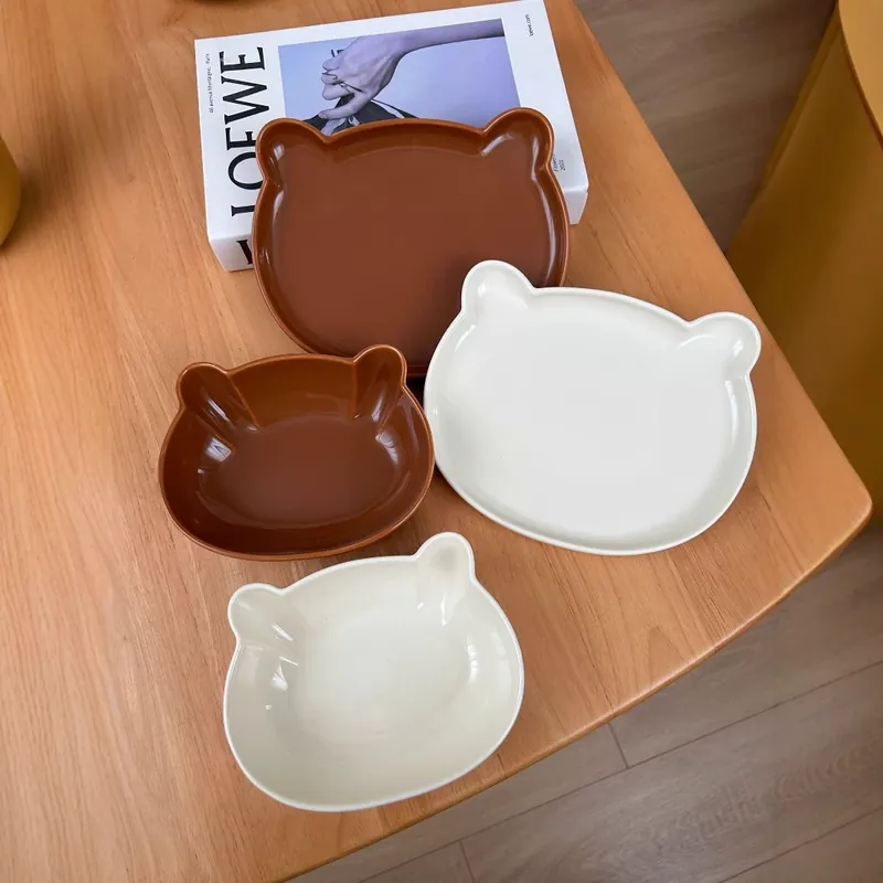 Cute Bear Ceramic Bowl and Plate Set tableware view 3