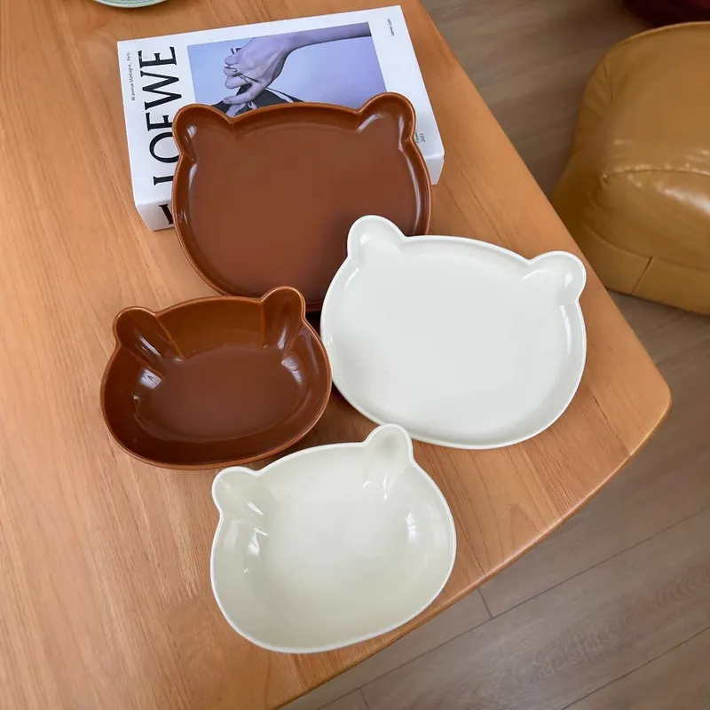 Cute Bear Ceramic Bowl and Plate Set tableware view 4