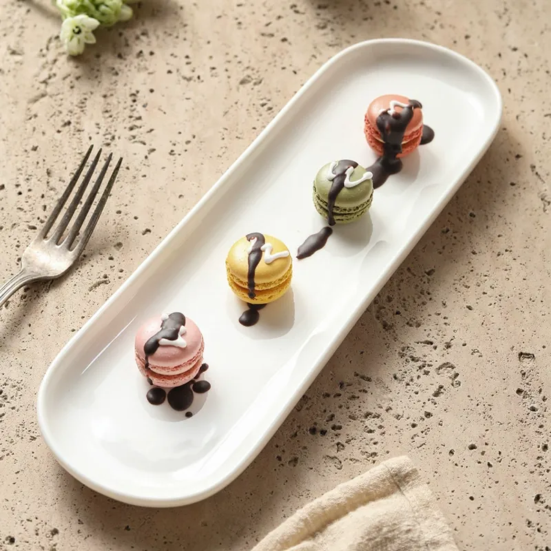 Porcelain Rectangular Dessert Plate tableware view 2