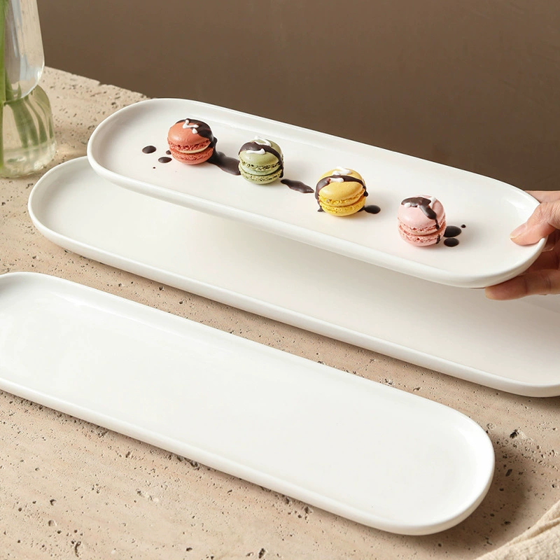 Porcelain Rectangular Dessert Plate tableware view 3