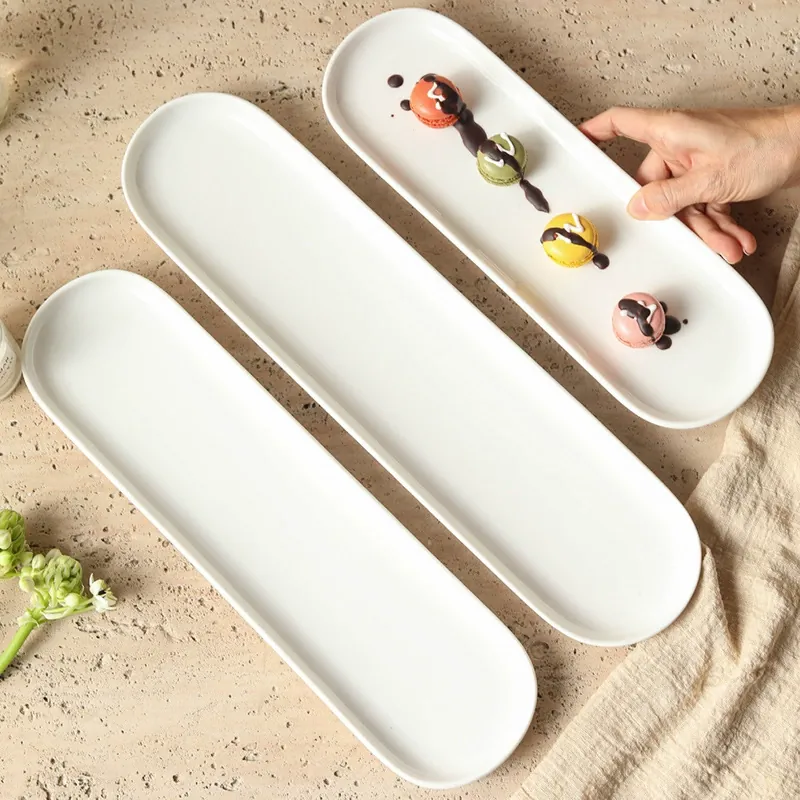 Porcelain Rectangular Dessert Plate tableware view 4