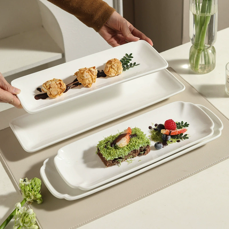 Porcelain Rectangular Pastry Plate