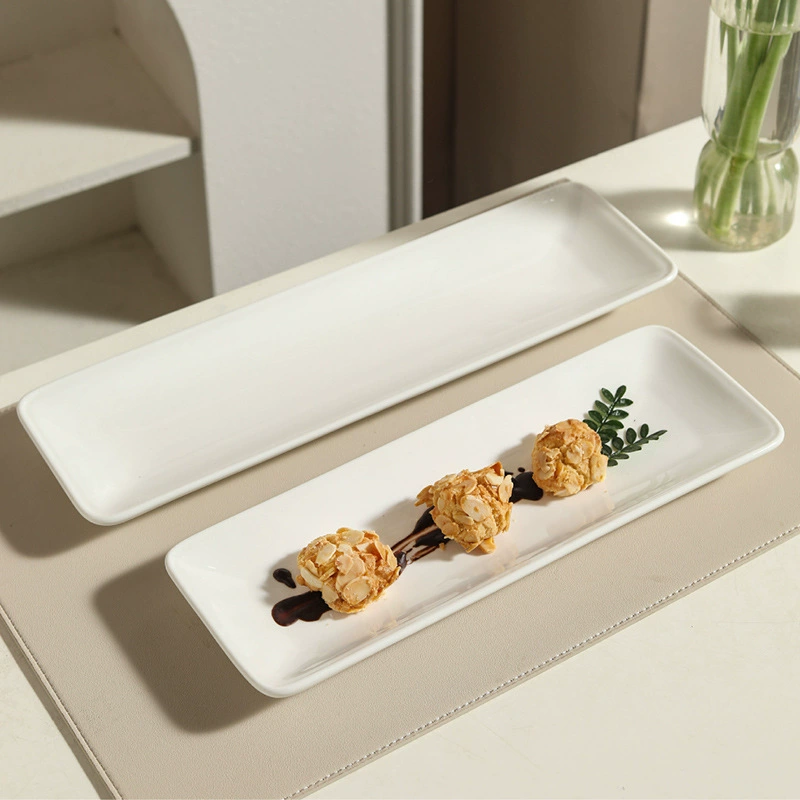 Porcelain Rectangular Pastry Plate tableware view 3