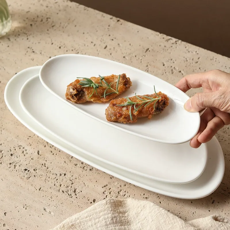 Porcelain Rectangular Sushi Plate tableware view 3