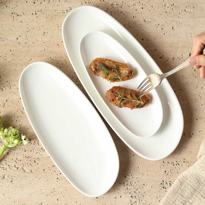 Porcelain Rectangular Sushi Plate tableware view 4