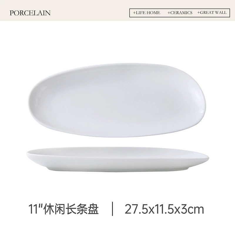 Porcelain Rectangular Sushi Plate tableware view 7