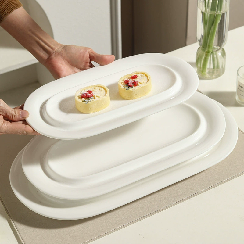 Assiette à apéritif ovale en porcelaine tableware view 3