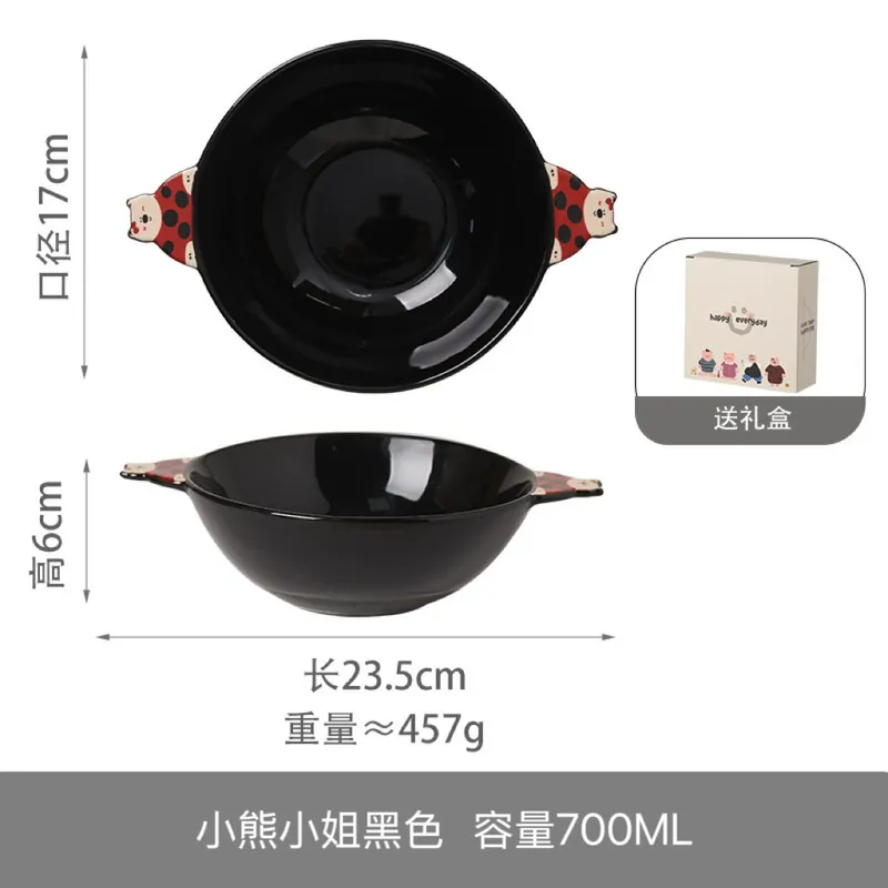 Bol de cerámica con diseño de frutas tableware view 8