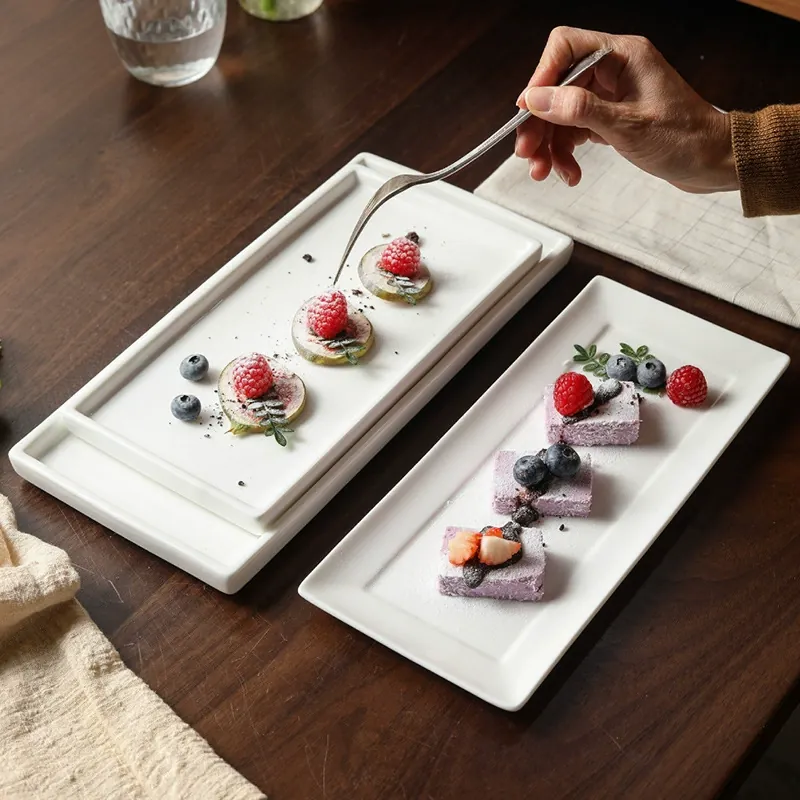 Porcelain Rectangular Dessert Plate