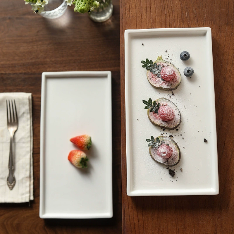 Porcelain Rectangular Dessert Plate tableware view 4