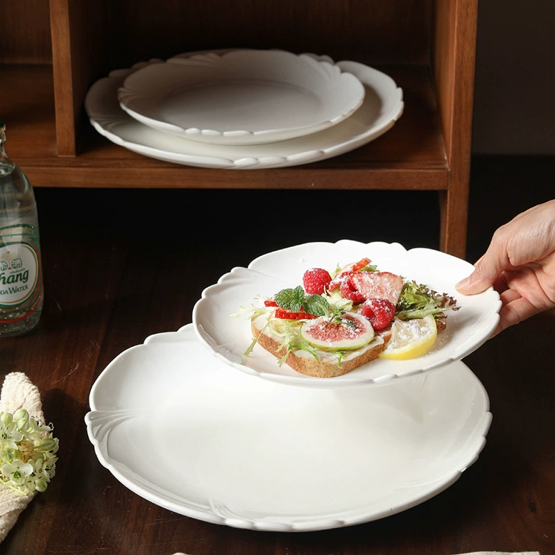 꽃잎 모양 도자기 서빙 접시 tableware view 2