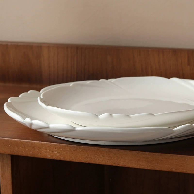 꽃잎 모양 도자기 서빙 접시 tableware view 4