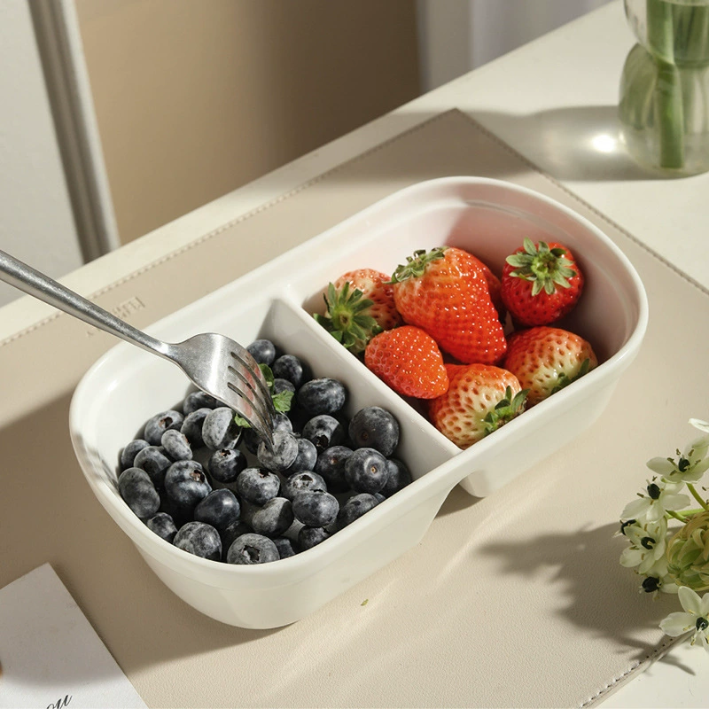 Porcelain Two-Compartment Serving Bowl tableware view 2