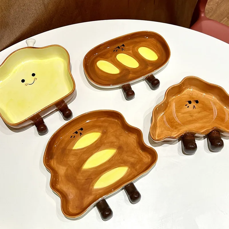 Ceramic Sauce Dish with Bread Design