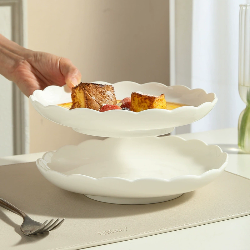 Porcelain Soup Plate with Lotus Edge