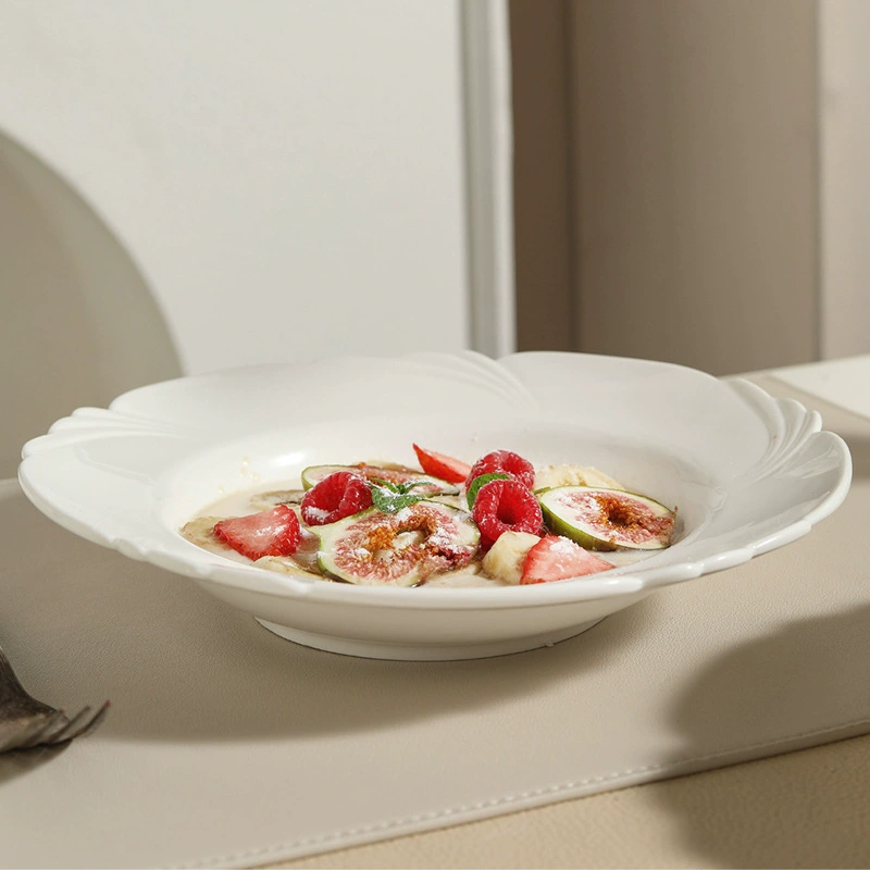 Petal-Shaped Porcelain Pasta Plate