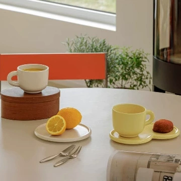 Porcelain Coffee Cup and Saucer Set