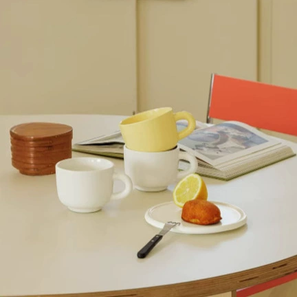 Porcelain Coffee Cup and Saucer Set tableware view 2
