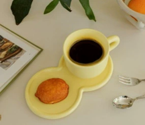 Porcelain Coffee Cup and Saucer Set tableware view 3