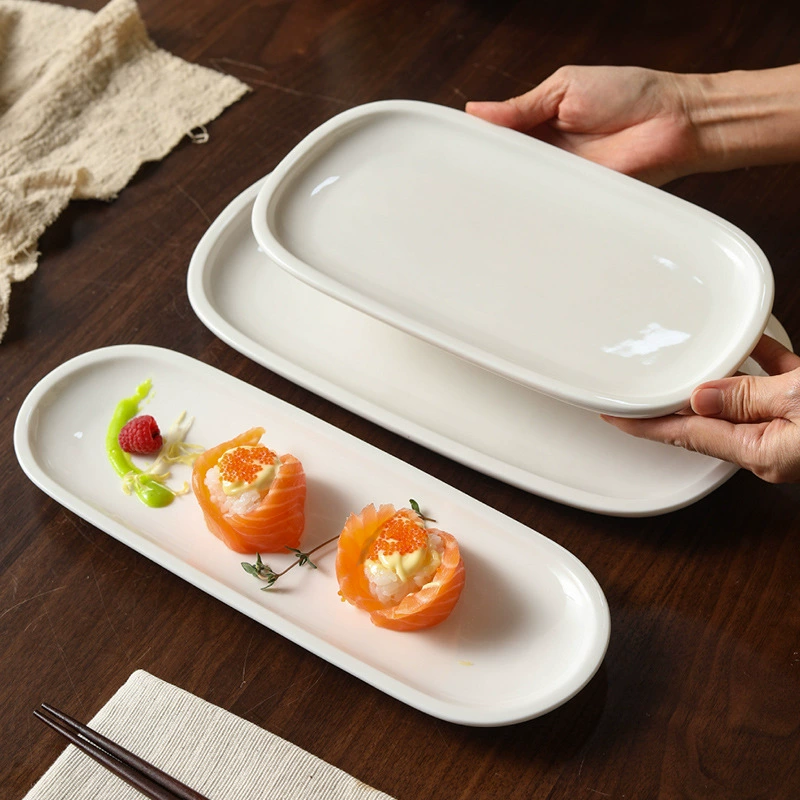 Plato rectangular para sushi de porcelana tableware view 2