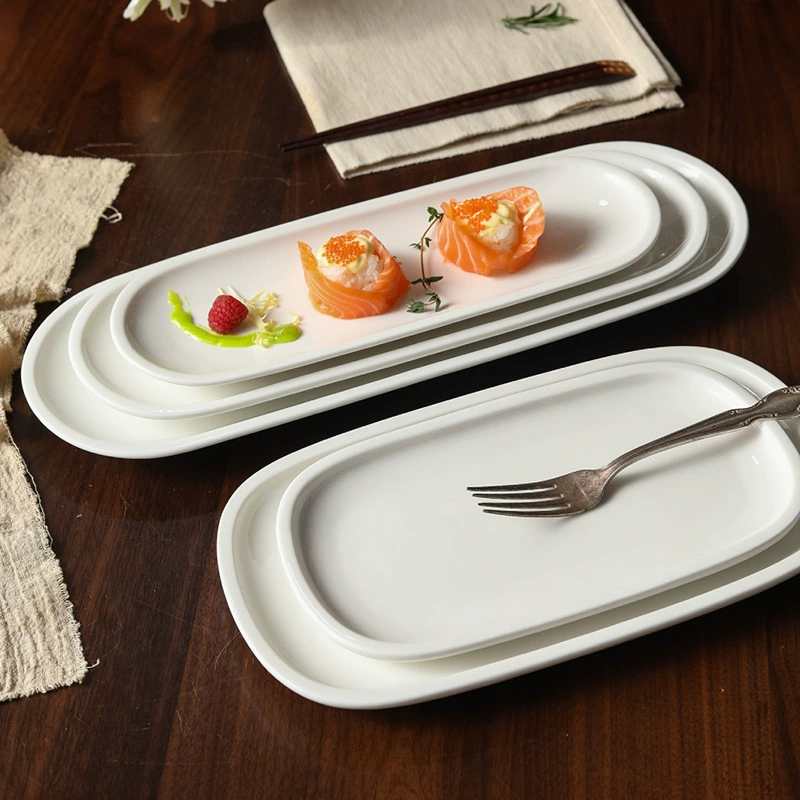 Plato rectangular para sushi de porcelana tableware view 3