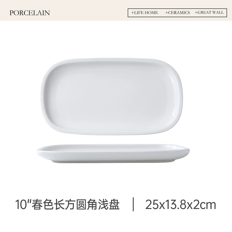 Plato rectangular para sushi de porcelana tableware view 6