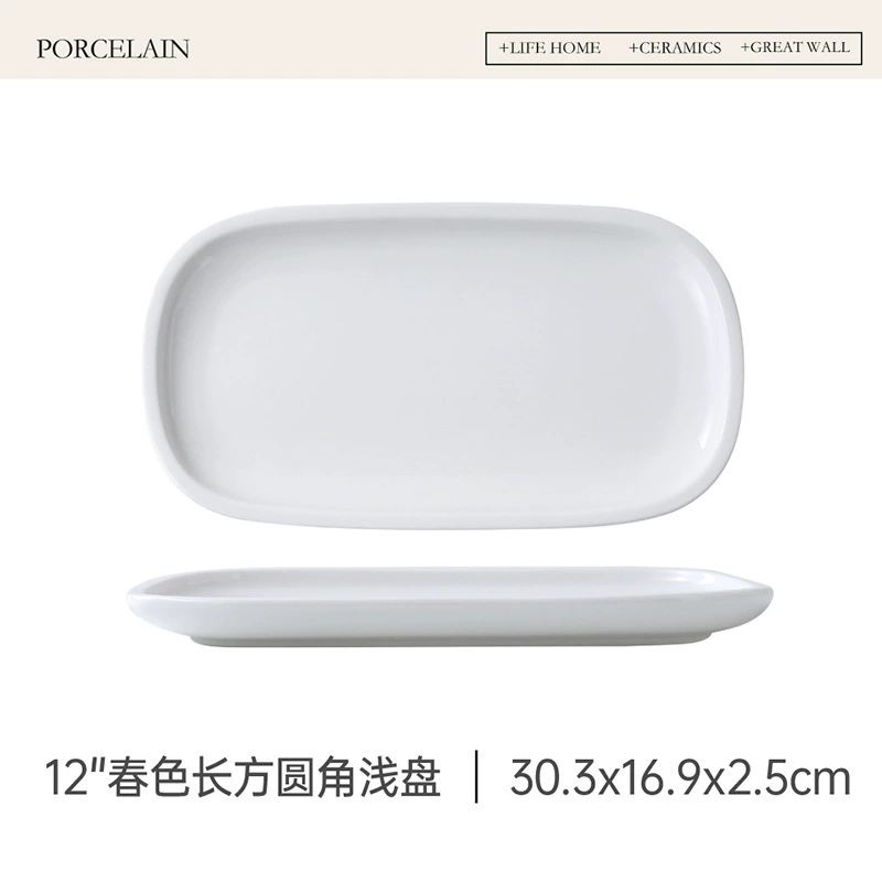Plato rectangular para sushi de porcelana tableware view 7