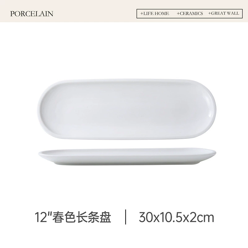 Plato rectangular para sushi de porcelana tableware view 8