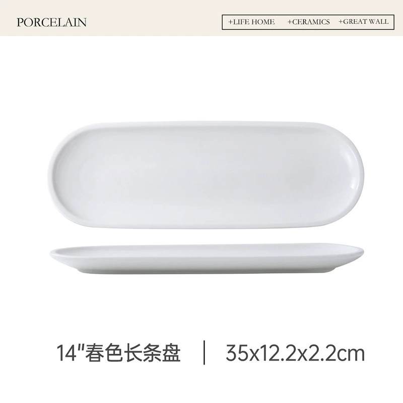 Plato rectangular para sushi de porcelana tableware view 9