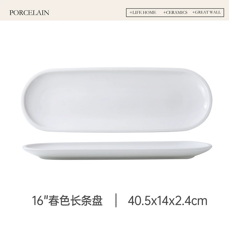 Plato rectangular para sushi de porcelana tableware view 10