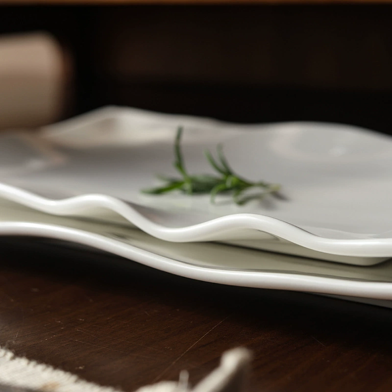 Assiette de dressage irrégulière en porcelaine tableware view 4